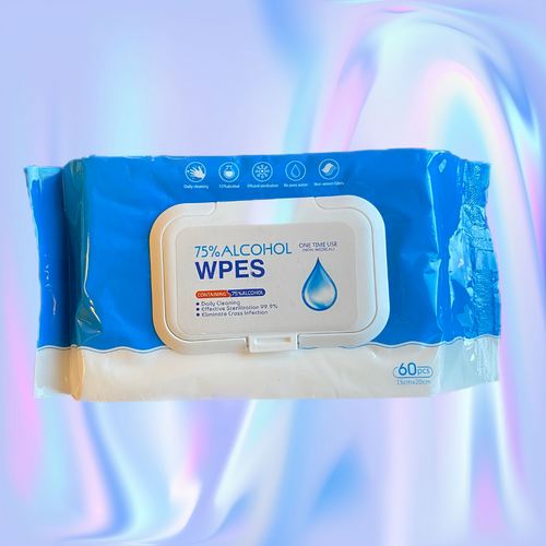 Alcohol Wipes with 75% alcohol. Kills 99.9% of germs